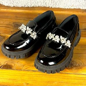 Fab Kids Glossy Rhinestone Creeper Platforms